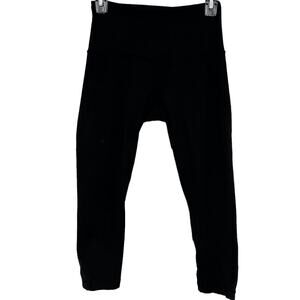 ZELLA Black Cropped Skinny Pull On Workout Athletic Stretch Knit Leggings S
